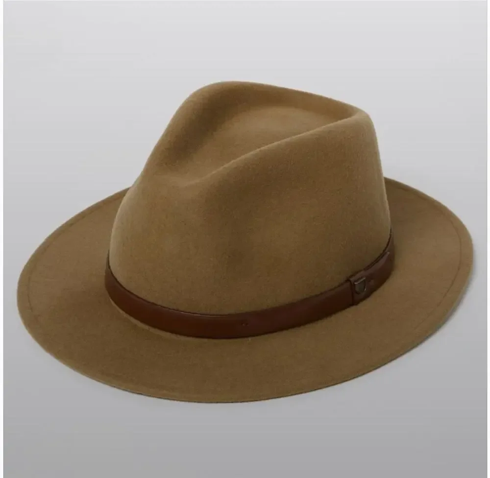 Brixton NEW Messer Wool Hat Fedora Tan XL 7.75in 62cm